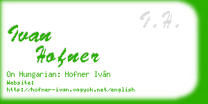 ivan hofner business card